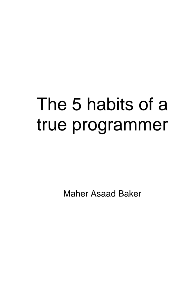 تحميل كتاب The 5 habits of a true programmer pdf